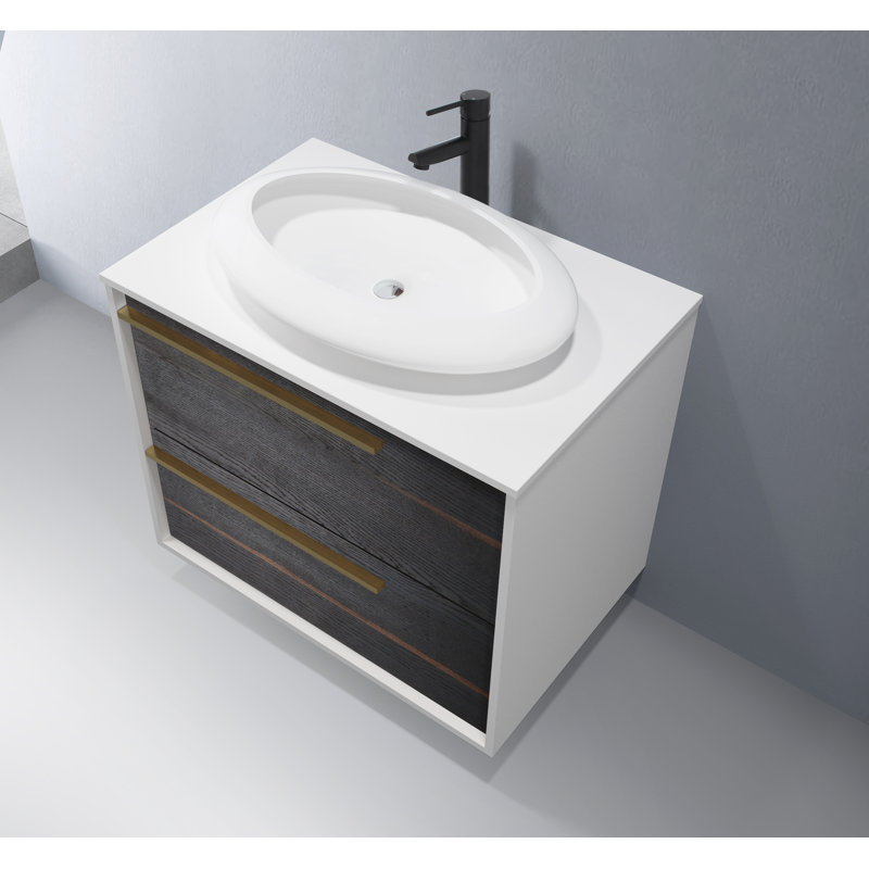 KartonRepublic Goreme 30" WallMounted Single Bathroom Vanity Set Wayfair